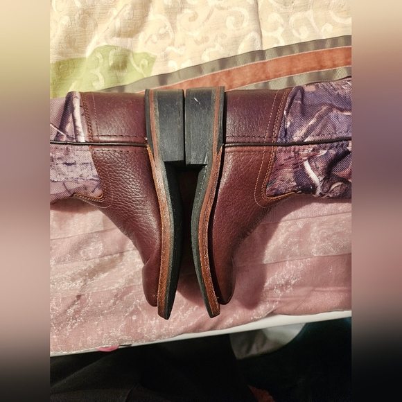 💙Old West Brown Leather Camo Square Toe Cowboy Boots  Sz. 9 Style BSC1816💛 - Picture 12 of 13